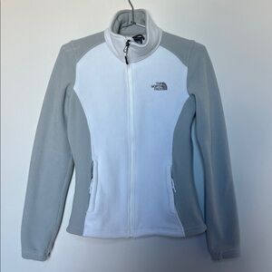 The North Face Women's Light Gray & White Two-Tone Fleece Jacket